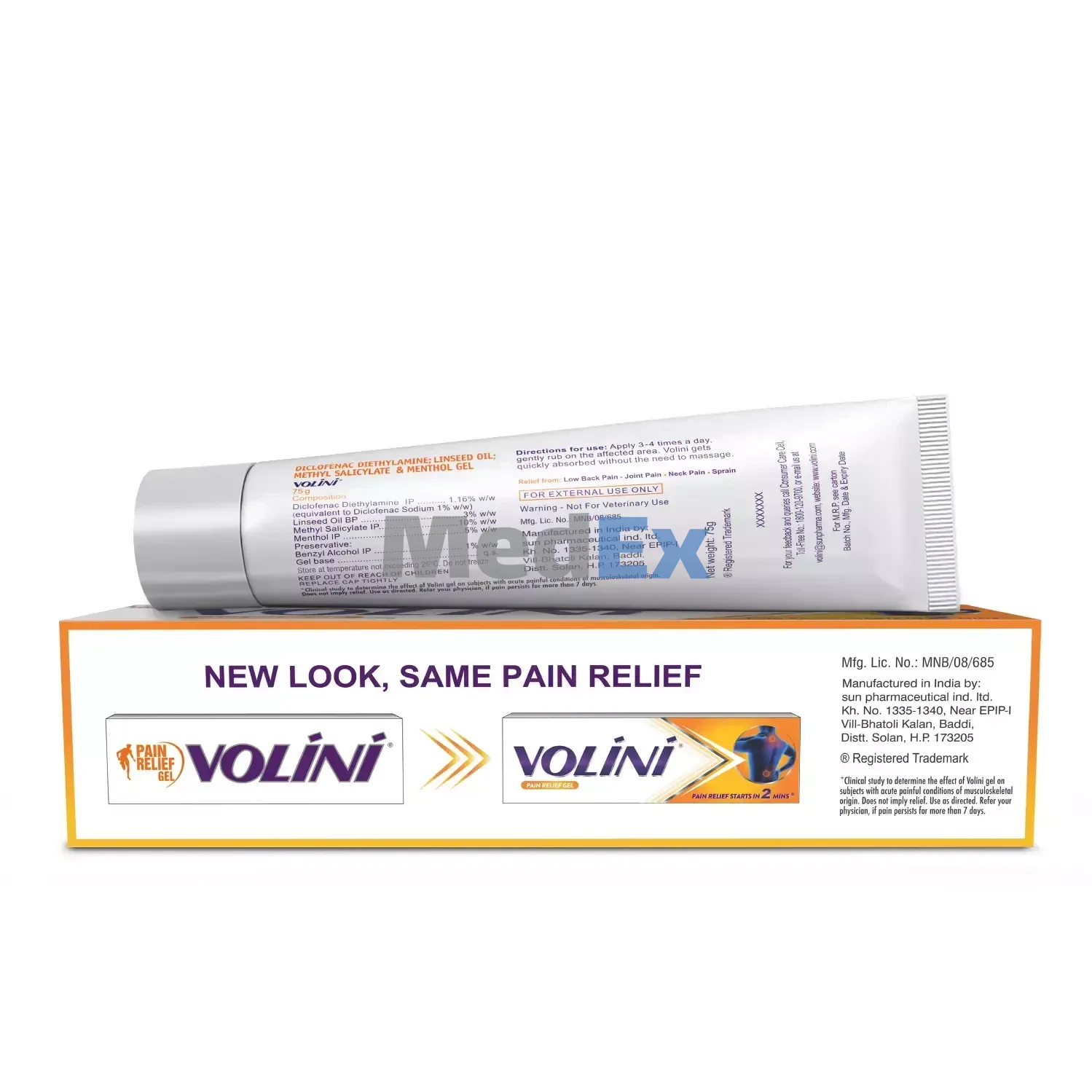 Pack Image of Pack Image: VOLINI 1% w/w Gel (100 gm tube)